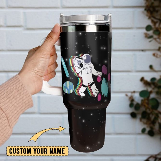 Astronauts Space Custom Stanley Quencher 40Oz Stainless Steel Tumbler With Handle - Image 2