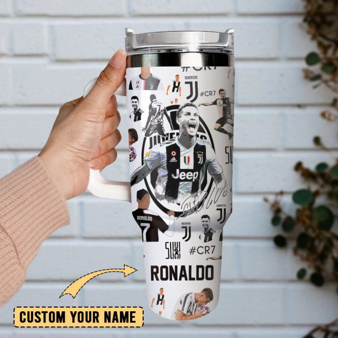 Cr7 Ronaldo Soccer Custom Stanley Quencher 40Oz Stainless Steel Tumbler With Handle - Image 5