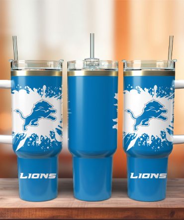 Detroit Lions Football Team Nfl Custom Stanley Quencher 40Oz Stainless Steel Tumbler With Handle