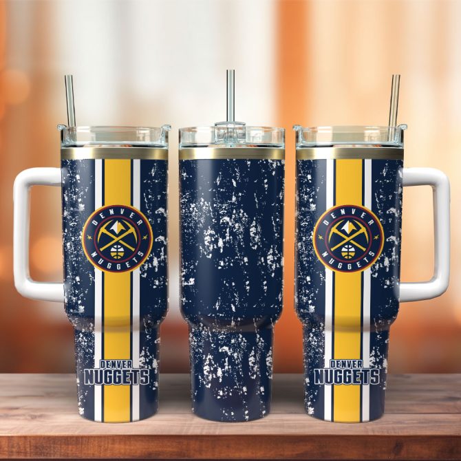 Denver Nuggets Football Team Nba Custom Stanley Quencher 40Oz Stainless Steel Tumbler With Handle