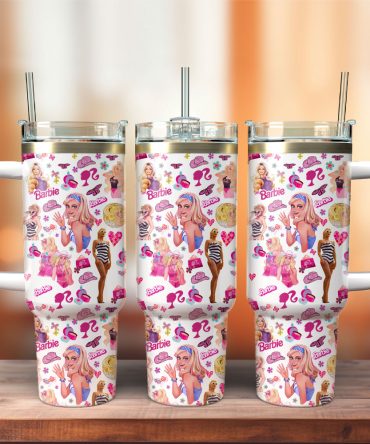 Barbie Fashion Doll Toy Custom Stanley Quencher 40Oz Stainless Steel Tumbler With Handle