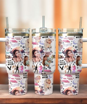 Ariana Grande Singer Custom Stanley Quencher 40Oz Stainless Steel Tumbler With Handle