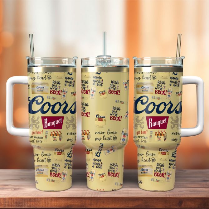 Coors Banquet Golden Beers Custom Stanley Quencher 40Oz Stainless Steel Tumbler With Handle