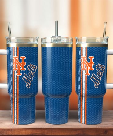 New York Mets Mlb Baseball Team Custom Stanley Quencher 40Oz Stainless Steel Tumbler With Handle