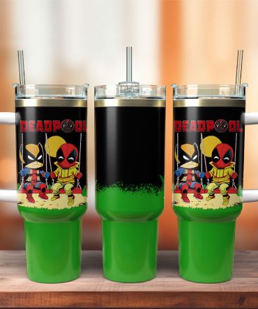 Deadpool Superhero Marvel Custom Stanley Quencher 40Oz Stainless Steel Tumbler With Handle