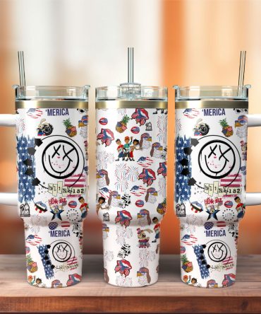 Blink 182 Rock Band Custom Stanley Quencher 40Oz Stainless Steel Tumbler With Handle