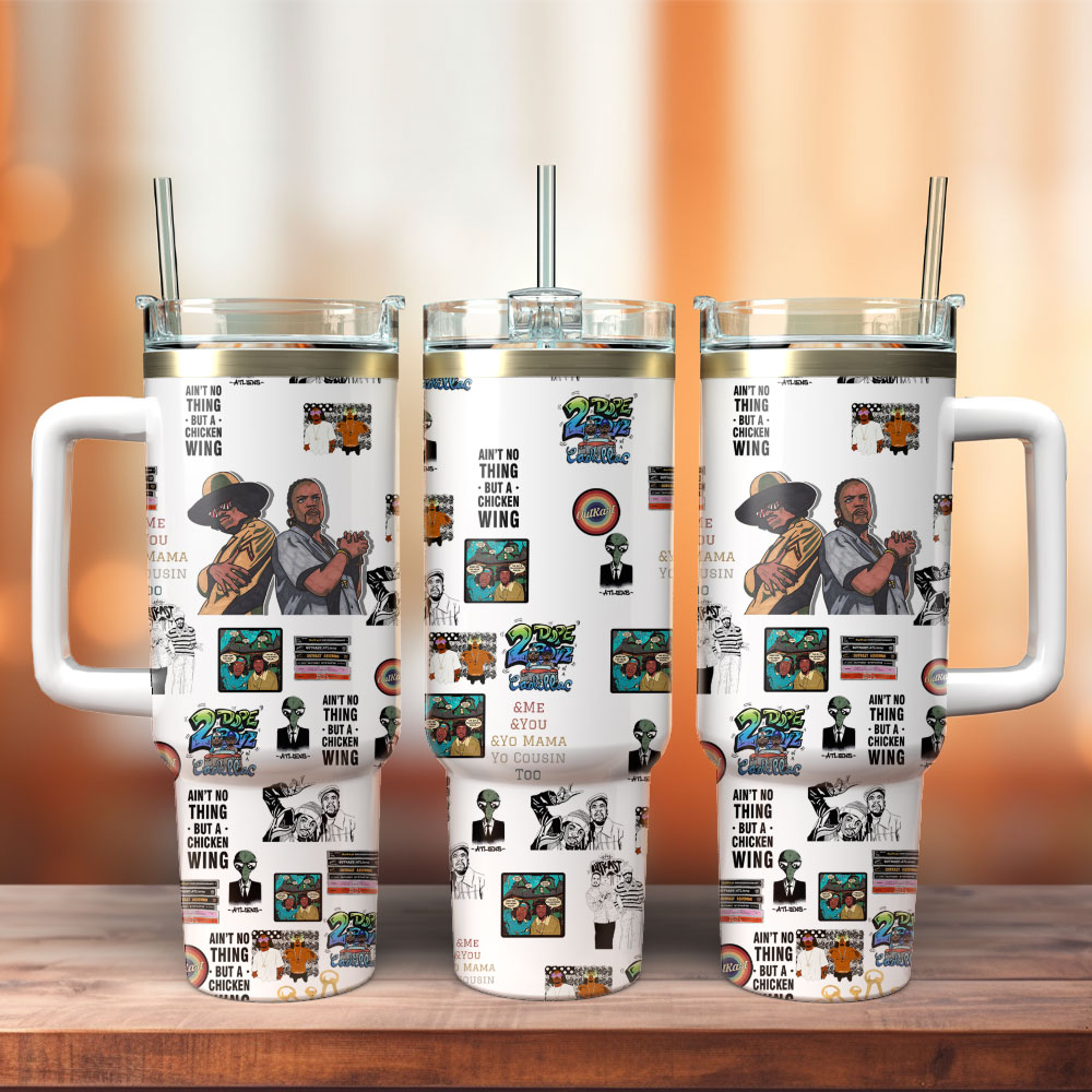 Outkast Chicken Wing Múic Custom Stanley Quencher 40Oz Stainless Steel Tumbler With Handle