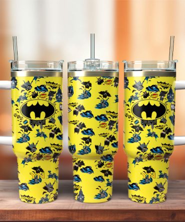 Batman Dc Comics Superhero Films Custom Stanley Quencher 40Oz Stainless Steel Tumbler With Handle