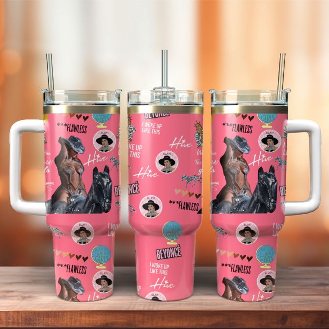Beyonce Singer Custom Stanley Quencher 40Oz Stainless Steel Tumbler With Handle