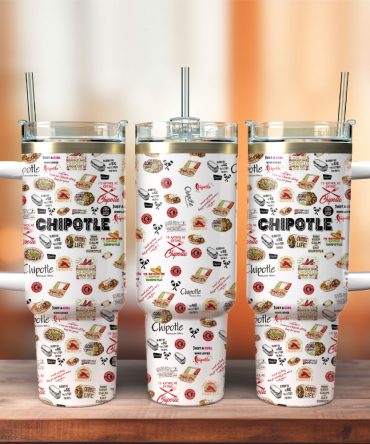 Chipotle Mexican Grill Food Custom Stanley Quencher 40Oz Stainless Steel Tumbler With Handle