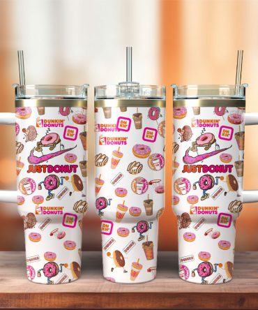Dunkin Donuts Coffee Esspresso Custom Stanley Quencher 40Oz Stainless Steel Tumbler With Handle