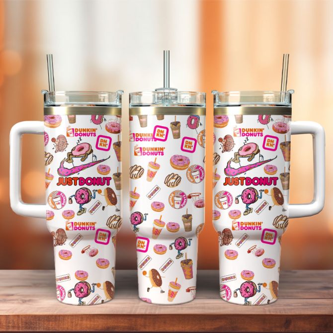 Dunkin Donuts Coffee Esspresso Custom Stanley Quencher 40Oz Stainless Steel Tumbler With Handle