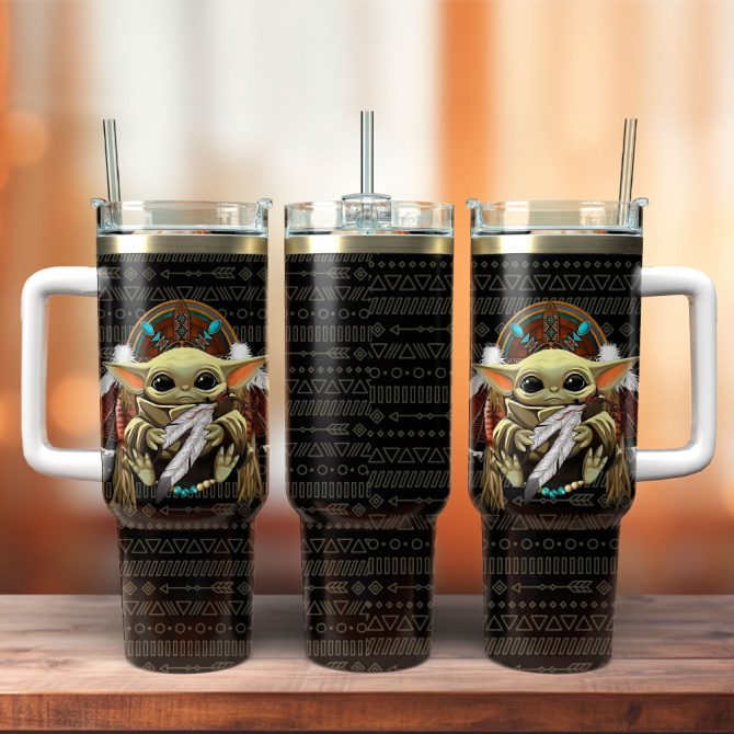 Baby Yoda Star War Movie Custom Stanley Quencher 40Oz Stainless Steel Tumbler With Handle