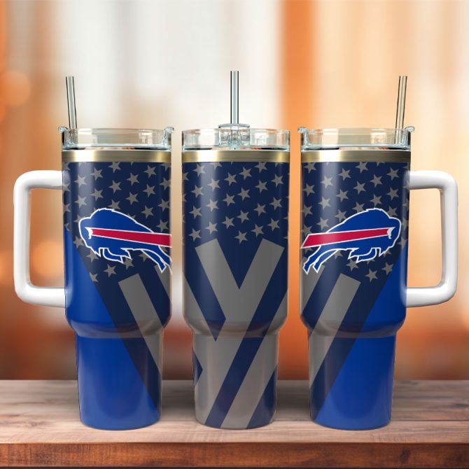 Buffalo Bills Football Nfl Sport Custom Stanley Quencher 40Oz Stainless Steel Tumbler With Handle