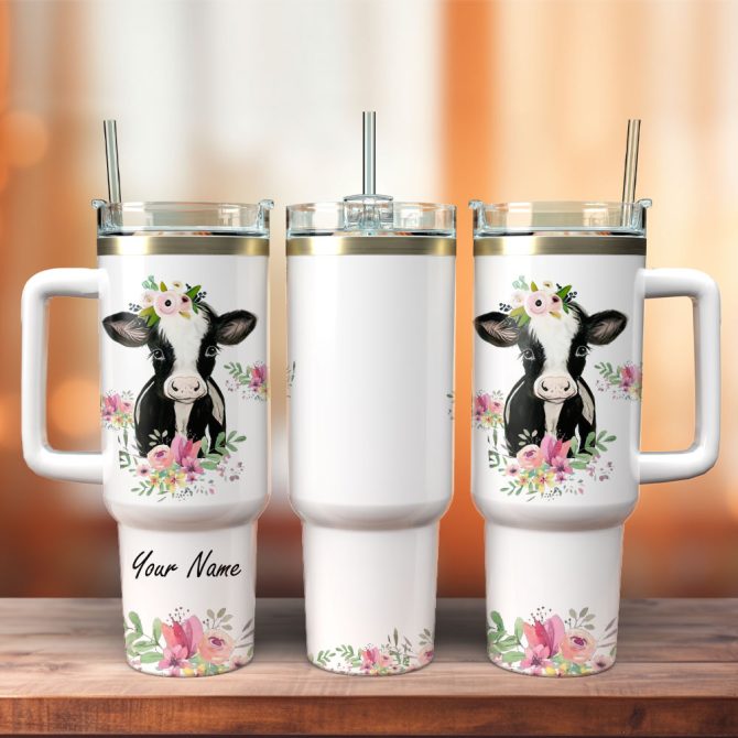 Animal Colorful Custom Stanley Quencher 40Oz Stainless Steel Tumbler With Handle