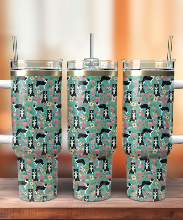 Cute Dog Custom Stanley Quencher 40Oz Stainless Steel Tumbler With Handle