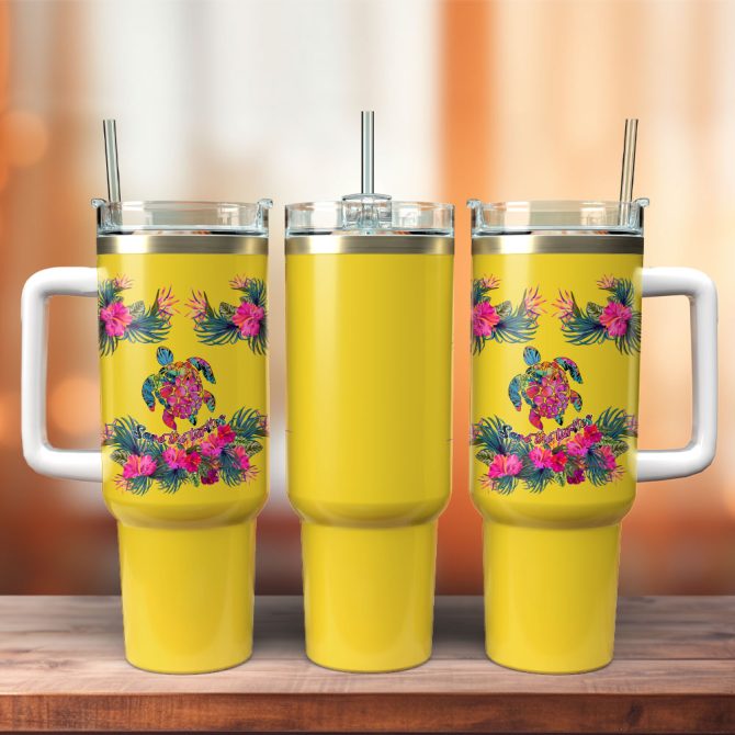Artwork Custom Stanley Quencher 40Oz Stainless Steel Tumbler With Handle