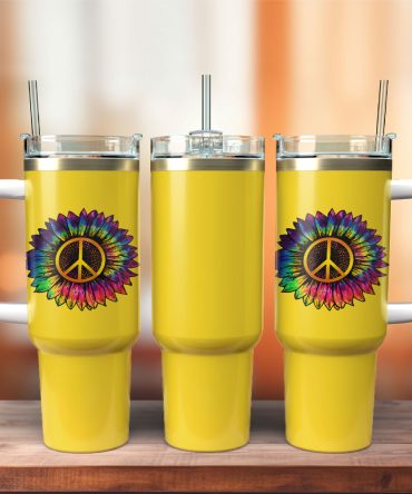 Flower Artwork Custom Stanley Quencher 40Oz Stainless Steel Tumbler With Handle