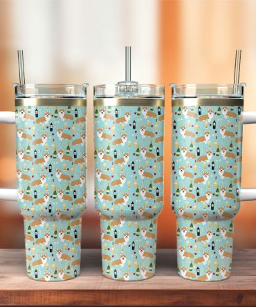 Cute Dog Custom Stanley Quencher 40Oz Stainless Steel Tumbler With Handle