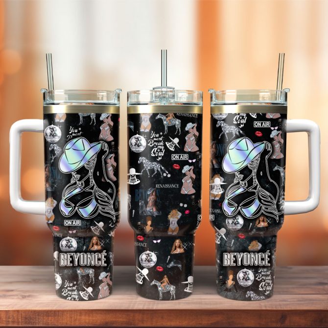Beyoncé Music Custom Stanley Quencher 40Oz Stainless Steel Tumbler With Handle