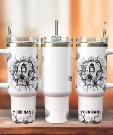 Football Artwork Custom Stanley Quencher 40Oz Stainless Steel Tumbler With Handle