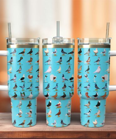 Colorful Chicken Artwork Custom Stanley Quencher 40Oz Stainless Steel Tumbler With Handle