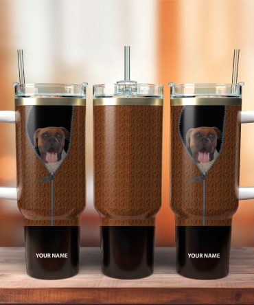 Brown Dog Custom Stanley Quencher 40Oz Stainless Steel Tumbler With Handle