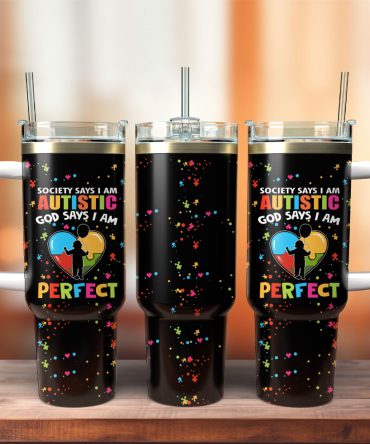 Autistic Perfect Artwork Painting Custom Stanley Quencher 40Oz Stainless Steel Tumbler With Handle
