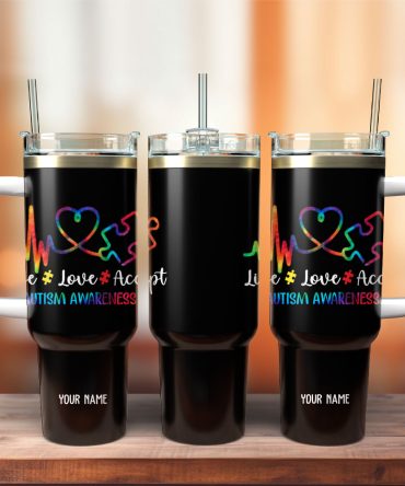 Nurse Heartbeat Love Artwork Custom Stanley Quencher 40Oz Stainless Steel Tumbler With Handle