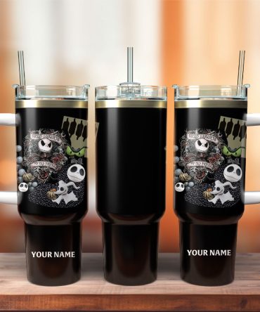 The Nightmare Before Christmas Movie Custom Stanley Quencher 40Oz Stainless Steel Tumbler With Handle