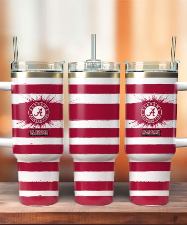 Alabama Crimson Tide Football Nfl Sport Custom Stanley Quencher 40Oz Stainless Steel Tumbler With Handle