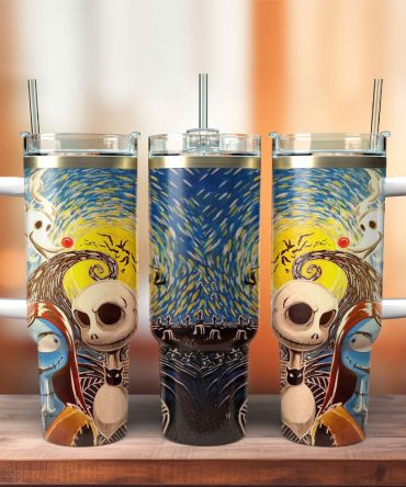 The Nightmare Before Christmas Movie Custom Stanley Quencher 40Oz Stainless Steel Tumbler With Handle