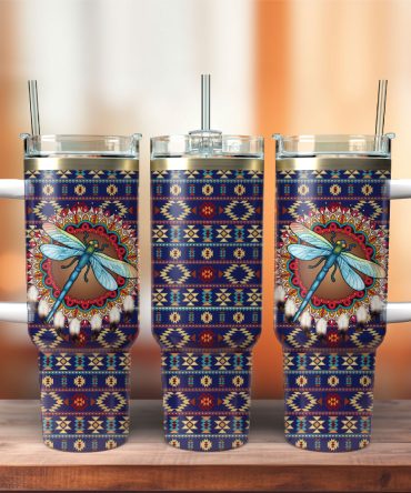 Dragonfly Art Custom Stanley Quencher 40Oz Stainless Steel Tumbler With Handle