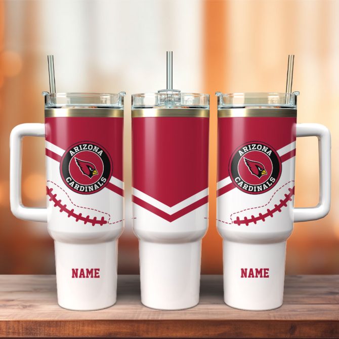Arizona Cardinals Football Nfl Sport Custom Stanley Quencher 40Oz Stainless Steel Tumbler With Handle