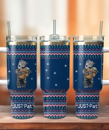 Baby Yoda And Groot Movie Custom Stanley Quencher 40Oz Stainless Steel Tumbler With Handle