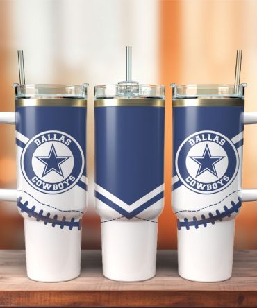 Dallas Cowboys Football Nfl Sportcustom Stanley Quencher 40Oz Stainless Steel Tumbler With Handle