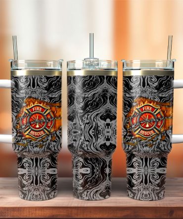 Fire Fighter Rescue Courage Honor Custom Stanley Quencher 40Oz Stainless Steel Tumbler With Handle