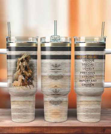 Horse Art Custom Stanley Quencher 40Oz Stainless Steel Tumbler With Handle