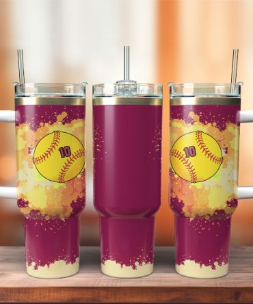 Baseball Artwork Custom Stanley Quencher 40Oz Stainless Steel Tumbler With Handle