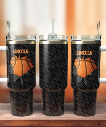 Basketball Art Custom Stanley Quencher 40Oz Stainless Steel Tumbler With Handle
