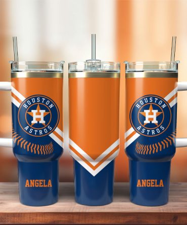 Houston Astros Baseball Mlb Sport Custom Stanley Quencher 40Oz Stainless Steel Tumbler With Handle