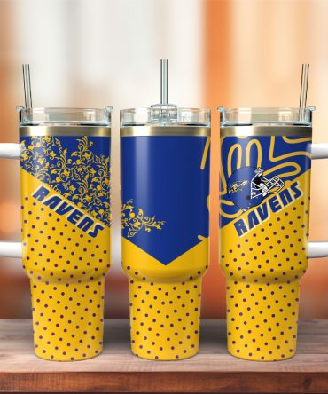 Baltimore Ravens Football Nfl Sport Custom Stanley Quencher 40Oz Stainless Steel Tumbler With Handle