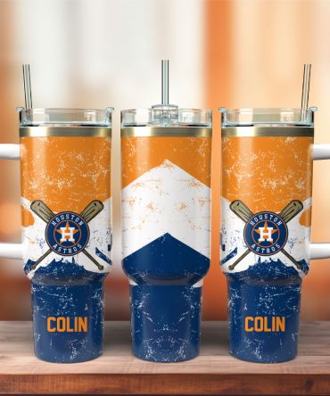 Houston Astros Baseball Mlb Sport Custom Stanley Quencher 40Oz Stainless Steel Tumbler With Handle