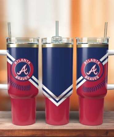 Atlanta Braves Baseball Mlb Sport Custom Stanley Quencher 40Oz Stainless Steel Tumbler With Handle