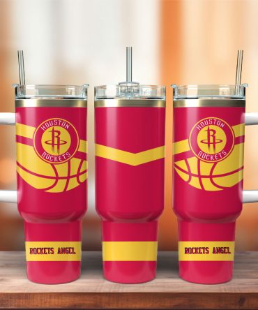 Houston Rockets Basketball Nba Sport Custom Stanley Quencher 40Oz Stainless Steel Tumbler With Handle