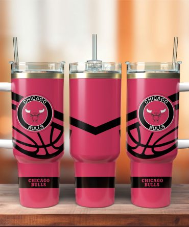 Chicago Bulls Basketball Nba Sport Custom Stanley Quencher 40Oz Stainless Steel Tumbler With Handle