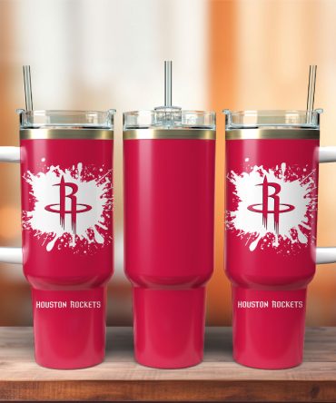Houston Rockets Basketball Nba Sport Custom Stanley Quencher 40Oz Stainless Steel Tumbler With Handle