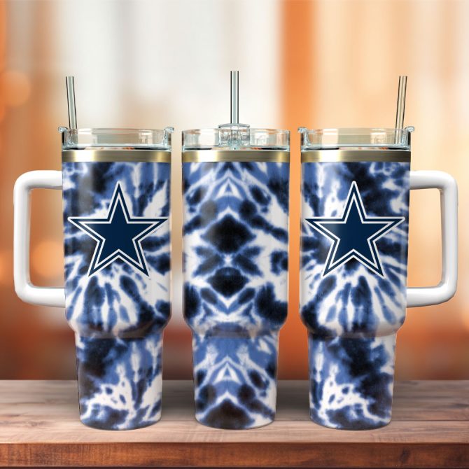 Dallas Cowboys Football Nfl Sport Custom Stanley Quencher 40Oz Stainless Steel Tumbler With Handle
