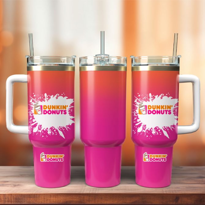 Dunkin Donuts Food Custom Stanley Quencher 40Oz Stainless Steel Tumbler With Handle