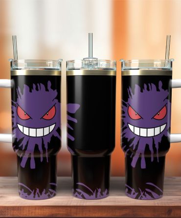 Gengar Pokemon Anime Custom Stanley Quencher 40Oz Stainless Steel Tumbler With Handle